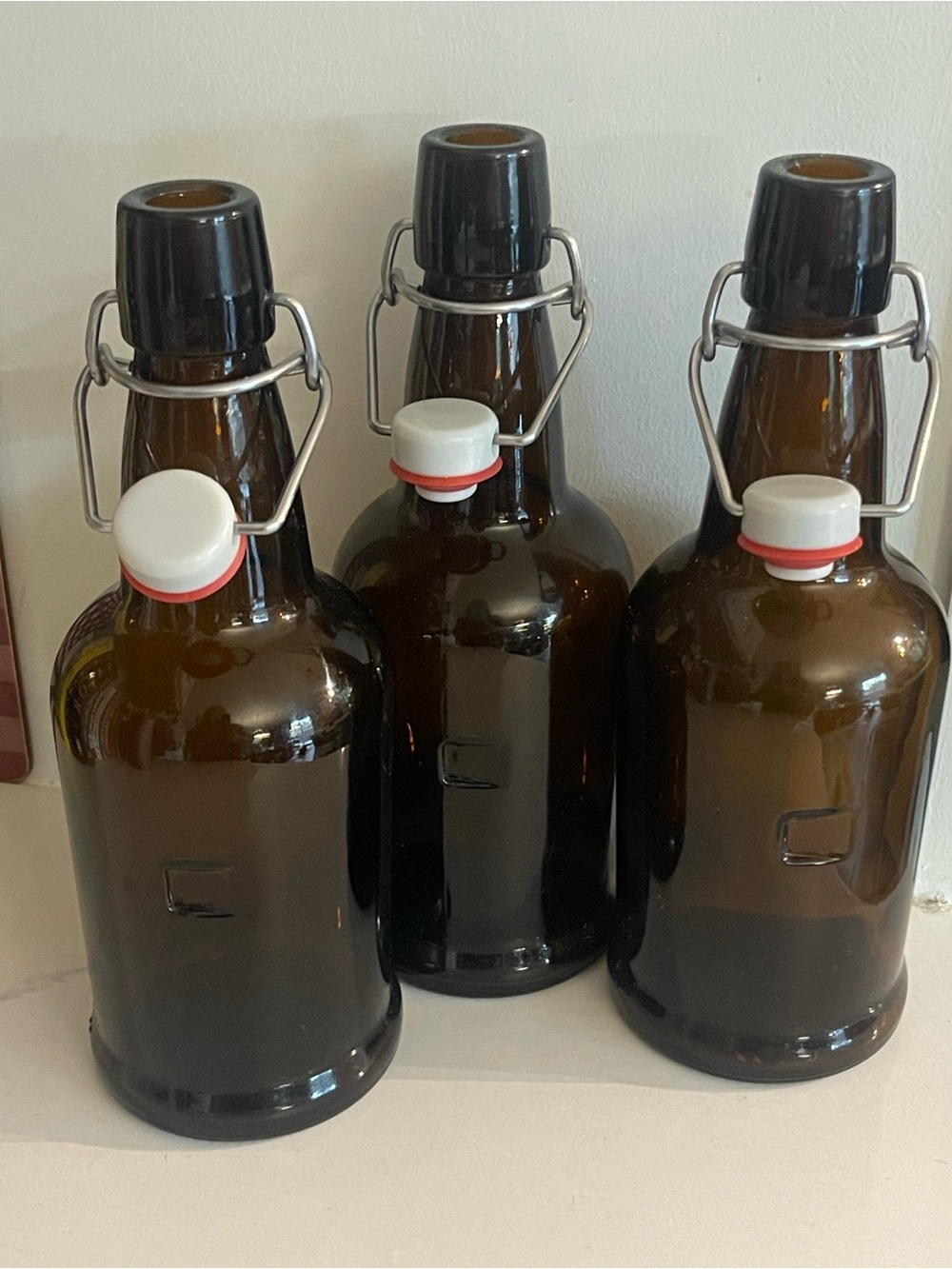 Amber Glass Swing-Top Growler Bottle - Set of 3 — kombucha or beer home brew